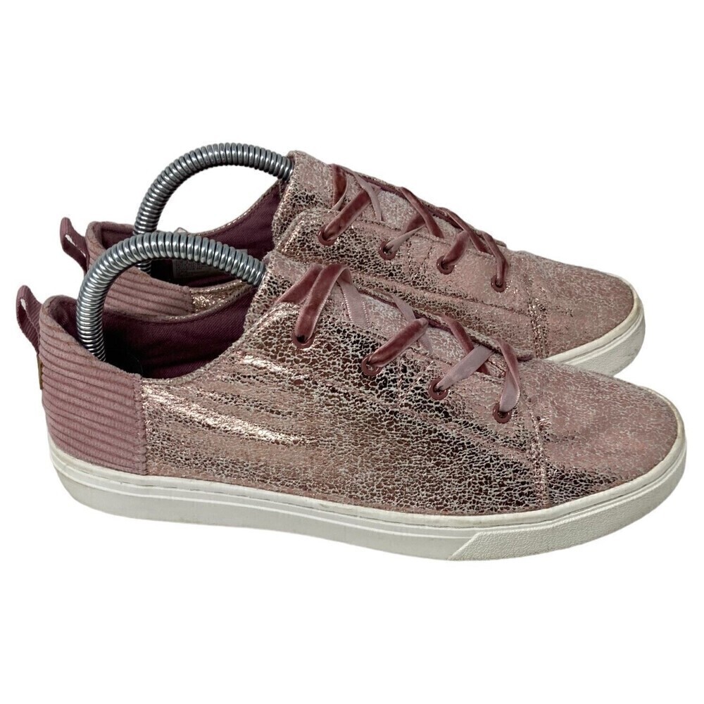 Toms Pink Crackle Foil Corduroy Sneakers Size 6 US Women’s Shimmer 38 EU